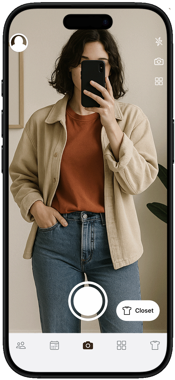 Log your outfit screen